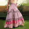 Jupe maxi superposée boho-chic - jupe longue en denim élégante pour femmes