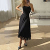 Robe midi sans manches pour femmes - silhouette fluide pour les occasions spéciales