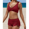 Ensemble de bikini camouflage pour femmes - haut à enrouler et short taille haute