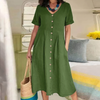Robe chemise casual pour femmes à manches courtes - tenue d'été polyvalente avec poches