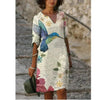 Robe décontractée à imprimé floral en v pour l'été - robes légères et aérées