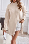 Pull en maille oversize pour femmes - sweat-shirt long et cosy pour un style quotidien élégant