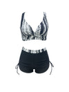Ensemble de maillot de bain noir 2 pièces - tankini chic et shorts taille haute pour femmes