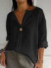 Blouse en lin décontractée pour femmes avec détails de boutons - haut tendance pour tous les jours
