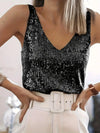 Top à sequins pour femmes - blouse scintillante pour soirées élégantes