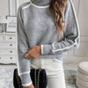 Pull gris clair - turtleneck chic pour femmes avec détails raffinés