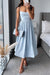 Robe midi évasée à bretelles spaghetti - robe cocktail d'été élégante
