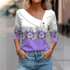 Blouse fleurie femme - élégante blouse à manches trois-quarts pour toutes les occasions