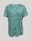 T-shirt casual femme à pois vert - haut stylé à manches courtes pour le quotidien