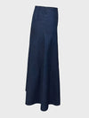 Jupe en denim a-line - jupe longue tendance en bleu foncé pour femmes