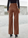 Pantalons en simili cuir pour femmes taille haute - design large et chic pour un style quotidien
