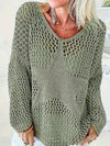 Top en maille filet bohémiens pour femmes – casual et tendance en vert