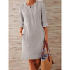 Robe chemise femme - élégante robe midi en lin avec poches pour sorties décontractées - confort au quotidien