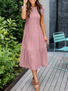 Robe midi femme - design à volants pour une allure décontractée estivale - élégance sans effort