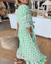 Robe maxi femme style bohème à motifs floraux - élégante robe décontractée à décolleté en v pour vos sorties estivales