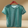 Top en mesh léger pour femmes - design superposé chic pour un style polyvalent