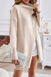 Pull en maille oversize pour femmes - sweat-shirt long et cosy pour un style quotidien élégant
