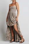 Robe maxi femme à dos nu et décolleté halter - tenue d'été légère et élégante pour vos soirées et garden parties