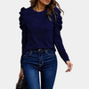 Blouse élégante à manches bouffantes pour femmes - tissu doux, style polyvalent pour le jour ou la soirée
