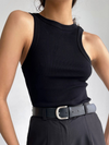 Débardeur court à côtes pour femmes - essentiel de mode casual à porter tous les jours