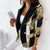 Blazer femme à motifs noir et or - veste élégante pour le bureau
