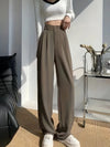 Pantalon chino femme taille haute - chic marron élégance décontractée