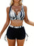 Ensemble de maillot de bain noir 2 pièces - tankini chic et shorts taille haute pour femmes