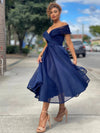 Robe cocktail femme élégante à épaules dénudées - pour les soirées