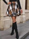 Jupe mini à carreaux - une jupe tendance avec taille élastique