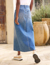 Jupe maxi en denim - chic jupe en denim bleu clair pour femmes