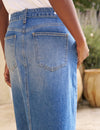 Jupe maxi en denim - chic jupe en denim bleu clair pour femmes