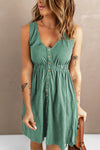 Robe chemise sans manches mini en tissu doux - look d'été décontracté pour un style sans effort