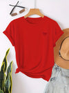 T-shirt casual féminin avec détail cœur - tee en coton doux pour le quotidien