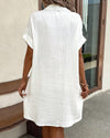 Robe chemise femme avec poches, coupe décontractée pour un style quotidien - robe légère à boutons