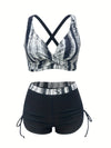 Ensemble de maillot de bain noir 2 pièces - tankini chic et shorts taille haute pour femmes