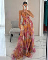 Robe maxi - robe de soirée florale sophistiquée pour femmes