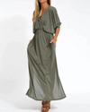 Robe maxi femme - coupe décontractée avec poches pour un look casual - style polyvalent et léger