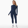 Combinaison en tissu extensible pour femmes - tenue polyvalente à manches longues pour les femmes actives