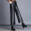 Pantalons en cuir pour femmes, coupe large, style chic et décontracté - pantalon en simili cuir tendance pour le quotidien