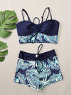 Ensemble de bikini 2 pièces pour femmes - crop top tendance et shorty