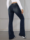 Jean évasé - pantalons en denim tendance bleu mer pour femmes