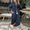 Robe chemise en denim pour femme - midi à manches longues, essentielle pour chaque occasion