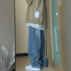 Jean baggy femme - pantalon en denim bleu taille haute pour sorties décontractées - style et aisance au quotidien