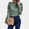 Blouse élégante à manches bouffantes pour femmes - tissu doux, style polyvalent pour le jour ou la soirée
