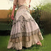 Jupe maxi superposée boho-chic - jupe longue en denim élégante pour femmes