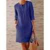 Robe chemise femme - élégante robe midi en lin avec poches pour sorties décontractées - confort au quotidien