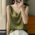 Débardeur en satin pour femme - blouse élégante à col en v, un basique pour toutes les occasions