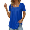 T-shirt décontracté pour femme avec plis - tissu doux pour un style quotidien