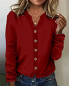 Blouse en coton décontractée à boutons pour femmes - style chic pour les occasions décontractées