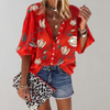 Blouse légère à imprimé floral pour femmes - tenue décontractée à coupe ample